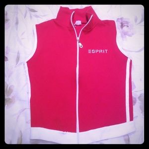 ESPRIT 90s zip up top Red and White